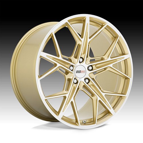 Cray Hammerhead Machined Gold Custom Corvette Wheels 1